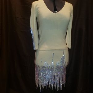 FWS Fiona Wool Diamond Studded Cityscape Dress